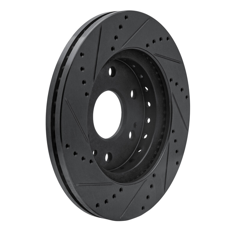 Chevrolet Tahoe Brake Rotor (1) - Front Right - R1 Concepts - Drilled & Slotted - Black - `09-`20